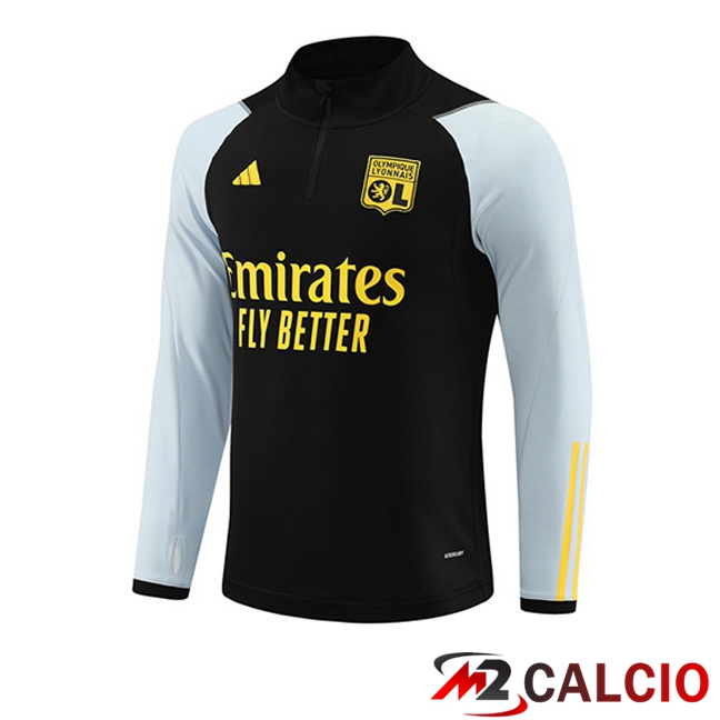 Maglie Calcio Personalizzate,Tute Calcio Squadre,Maglia Nazionale Italiana Calcio | Felpa Allenamento Lyon OL Nero 2023/2024