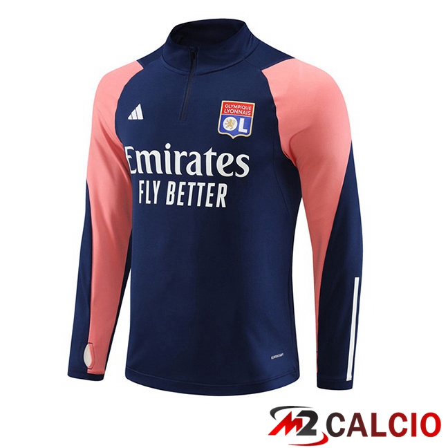Maglie Calcio Personalizzate,Tute Calcio Squadre,Maglia Nazionale Italiana Calcio | Felpa Allenamento Lyon OL Blu Reale 2023/2024