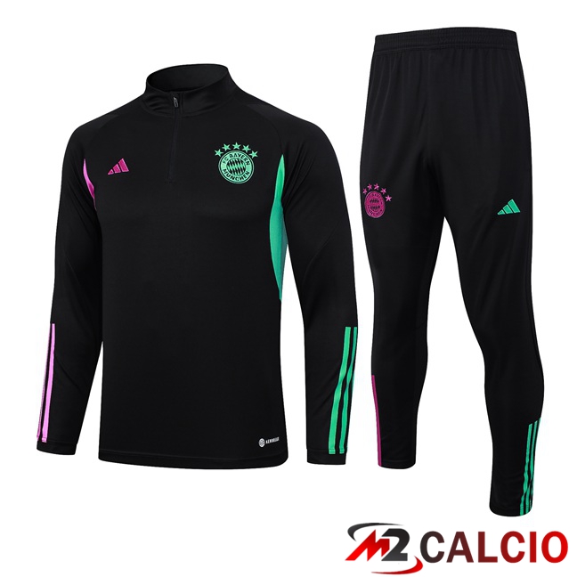 Maglie Calcio Personalizzate,Tute Calcio Squadre,Maglia Nazionale Italiana Calcio | Insieme Tuta Calcio Bayern Monaco Nero 2023/2024