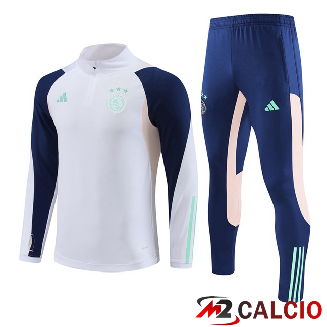 Maglie Calcio Personalizzate,Tute Calcio Squadre,Maglia Nazionale Italiana Calcio | Insieme Tuta Calcio AFC Ajax Bianco 2023/2024