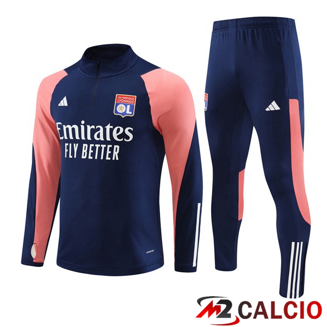 Maglie Calcio Personalizzate,Tute Calcio Squadre,Maglia Nazionale Italiana Calcio | Insieme Tuta Calcio Lyon OL Blu Reale 2023/2024