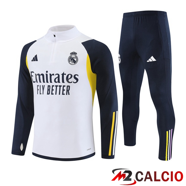 Maglie Calcio Personalizzate,Tute Calcio Squadre,Maglia Nazionale Italiana Calcio | Insieme Tuta Calcio Real Madrid Bianco 2023/2024