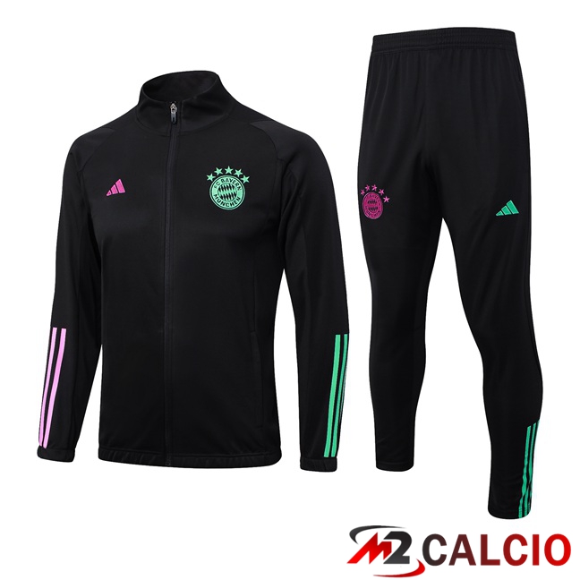 Maglie Calcio Personalizzate,Tute Calcio Squadre,Maglia Nazionale Italiana Calcio | Insieme Tuta Calcio - Giacca Bayern Monaco Nero 2023/2024