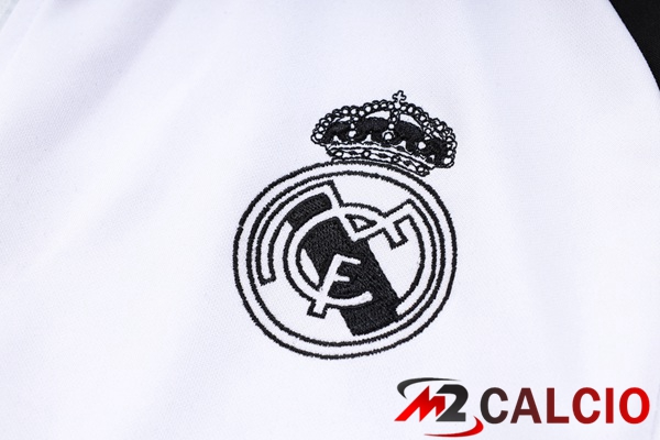 Insieme Tuta Calcio - Giacca Real Madrid Bianco Nero 2023/2024