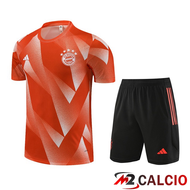 Maglie Calcio Personalizzate,Tute Calcio Squadre,Maglia Nazionale Italiana Calcio | T Shirt Allenamento Bayern Monaco + Pantaloncini Arancia 2023/2024