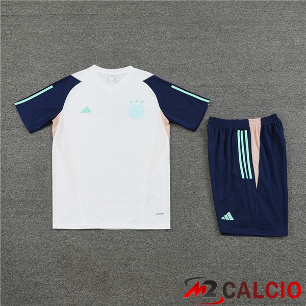 T Shirt Allenamento AFC Ajax + Pantaloncini Bianco 2023/2024