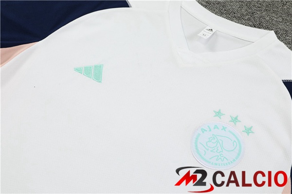 T Shirt Allenamento AFC Ajax + Pantaloncini Bianco 2023/2024