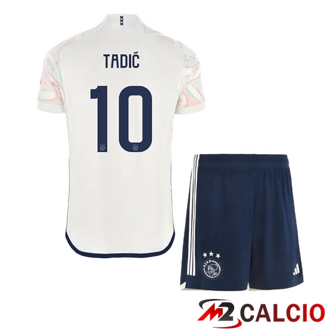 Maglie Calcio Personalizzate,Tute Calcio Squadre,Maglia Nazionale Italiana Calcio | Maglie Calcio AFC Ajax (Tadić 10) Bambino Seconda Bianco 2023/2024