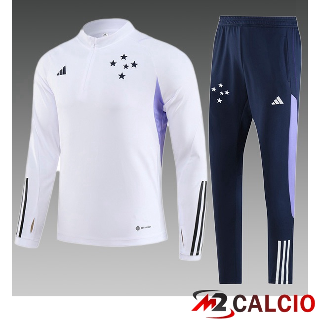Maglie Calcio Personalizzate,Tute Calcio Squadre,Maglia Nazionale Italiana Calcio | Insieme Tuta Calcio Cruzeiro EC Bambino Bianco 2023/2024