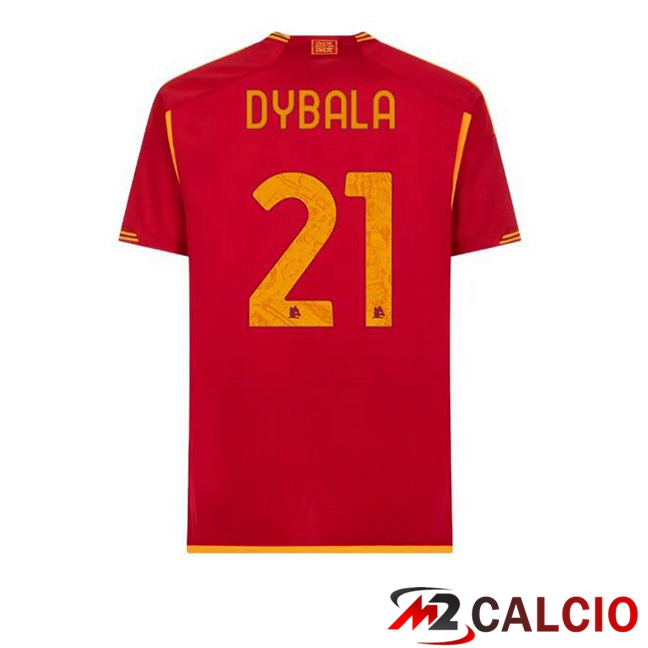 Maglie Calcio Personalizzate,Tute Calcio Squadre,Maglia Nazionale Italiana Calcio | Maglie Calcio AS Roma (DYBALA 21) Prima Rosso 2023/2024