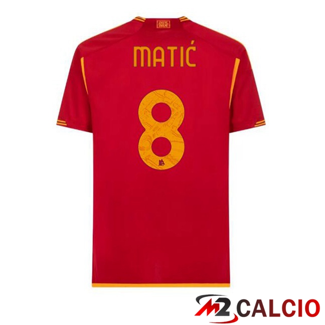 Maglie Calcio Personalizzate,Tute Calcio Squadre,Maglia Nazionale Italiana Calcio | Maglie Calcio AS Roma (MATIĆ 8) Prima Rosso 2023/2024