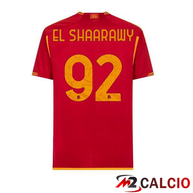 Maglie Calcio Personalizzate,Tute Calcio Squadre,Maglia Nazionale Italiana Calcio | Maglie Calcio AS Roma (EL SHAARAWY 92) Prima Rosso 2023/2024