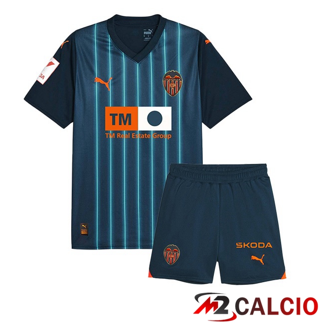 Maglie Calcio Personalizzate,Tute Calcio Squadre,Maglia Nazionale Italiana Calcio | Maglie Calcio Valencia CF Bambino Seconda Blu 2023/2024