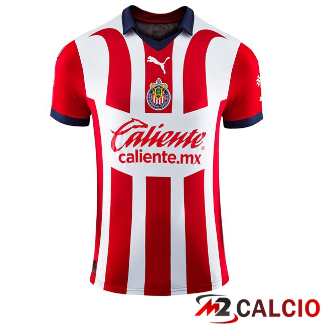 Maglie Calcio Personalizzate,Tute Calcio Squadre,Maglia Nazionale Italiana Calcio | Maglie Calcio CD Guadalajara Prima Rosso Bianco 2023/2024