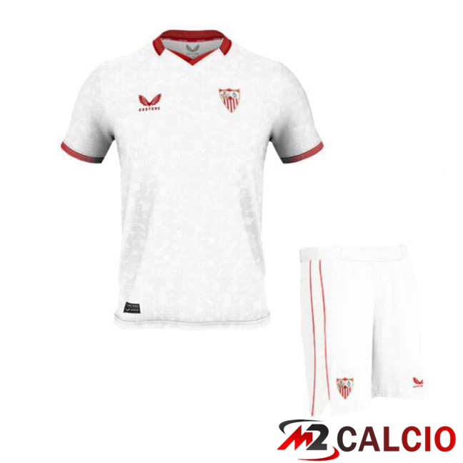 Maglie Calcio Personalizzate,Tute Calcio Squadre,Maglia Nazionale Italiana Calcio | Maglie Calcio Sevilla FC Bambino Prima Bianco 2023/2024