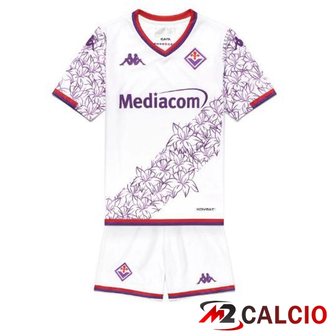 Maglie Calcio Personalizzate,Tute Calcio Squadre,Maglia Nazionale Italiana Calcio | Maglie Calcio ACF Fiorentina Bambino Prima Bianco 2023/2024
