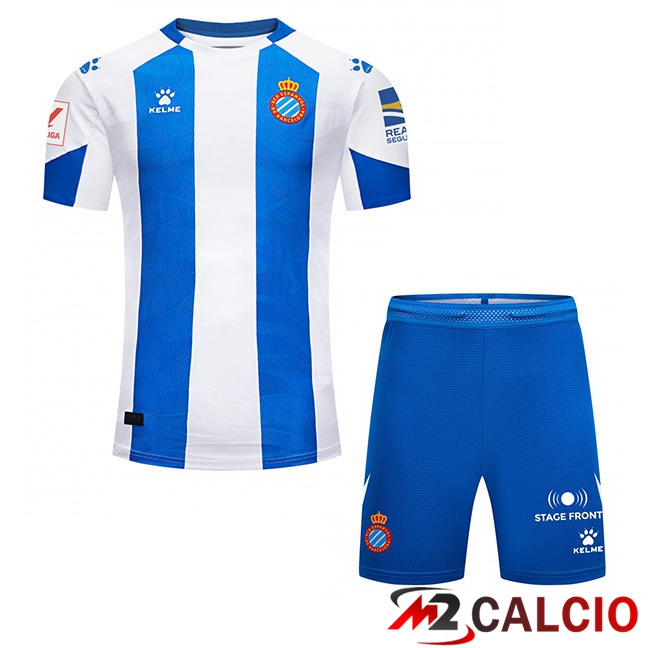 Maglie Calcio Personalizzate,Tute Calcio Squadre,Maglia Nazionale Italiana Calcio | Maglie Calcio RCD Espanyol Bambino Prima Blu Bianco 2023/2024