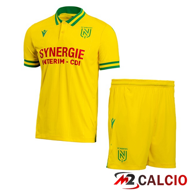 Maglie Calcio Personalizzate,Tute Calcio Squadre,Maglia Nazionale Italiana Calcio | Maglie Calcio FC Nantes Bambino Prima Giallo 2023/2024