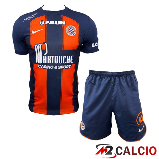 Maglie Calcio Personalizzate,Tute Calcio Squadre,Maglia Nazionale Italiana Calcio | Maglie Calcio Montpellier HSC Bambino Prima Blu Arancia 2023/2024