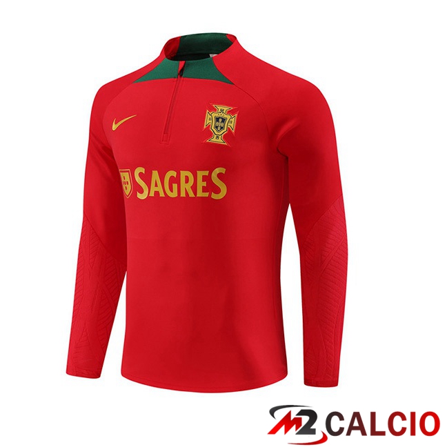 Maglie Calcio Personalizzate,Tute Calcio Squadre,Maglia Nazionale Italiana Calcio | Felpa Allenamento Portogallo Rosso 2023/2024