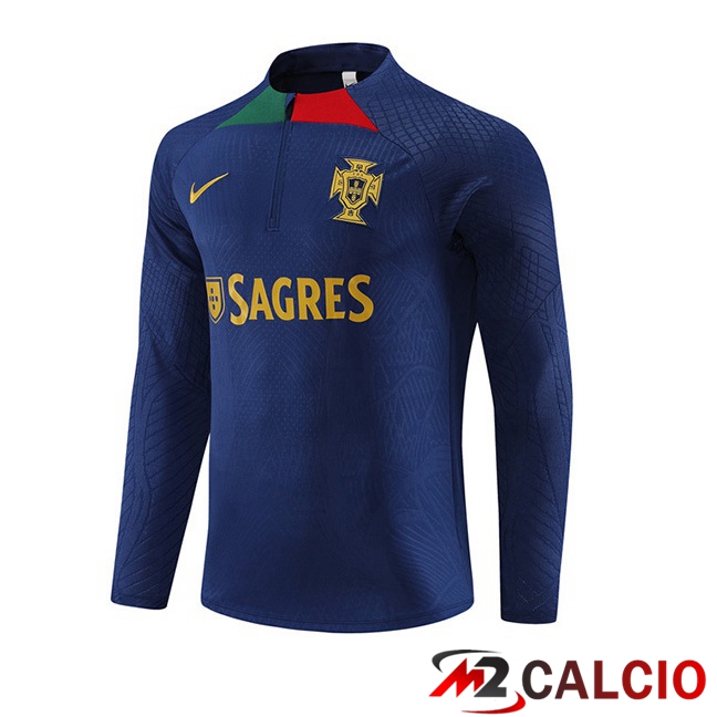 Maglie Calcio Personalizzate,Tute Calcio Squadre,Maglia Nazionale Italiana Calcio | Felpa Allenamento Portogallo Blu Reale 2023/2024