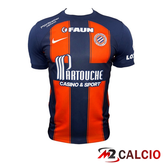 Maglie Calcio Personalizzate,Tute Calcio Squadre,Maglia Nazionale Italiana Calcio | Maglie Calcio Montpellier HSC Prima Blu Arancia 2023/2024