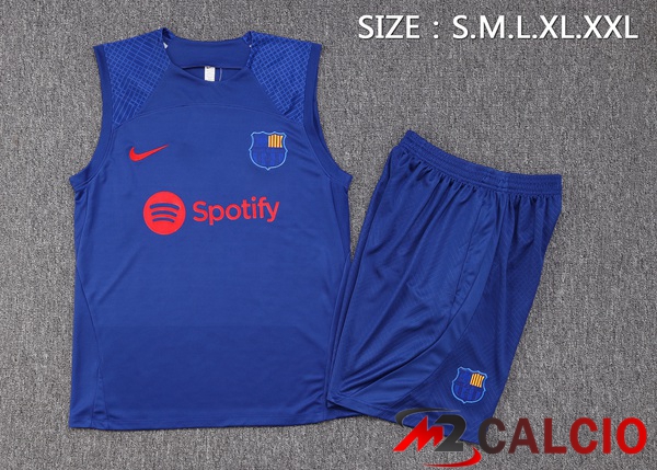 Canotta Calcio FC Barcellona + Pantaloncini Blu 2023/2024