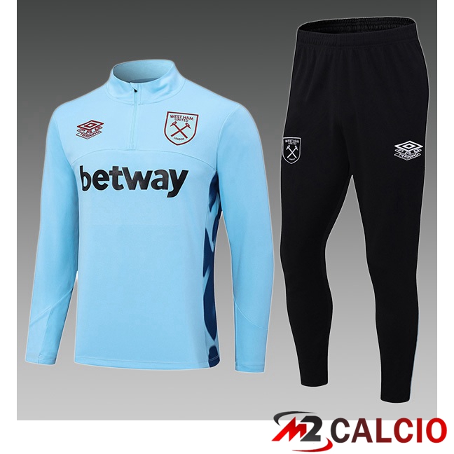 Maglie Calcio Personalizzate,Tute Calcio Squadre,Maglia Nazionale Italiana Calcio | Insieme Tuta Calcio West Ham Bambino Blu 2023/2024