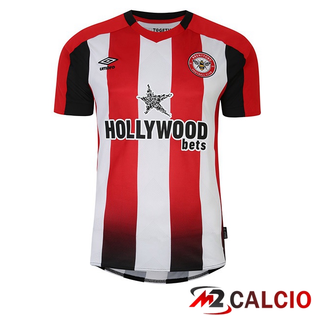 Maglie Calcio Personalizzate,Tute Calcio Squadre,Maglia Nazionale Italiana Calcio | Maglie Calcio Brentford FC Prima Rosso Bianco 2023/2025