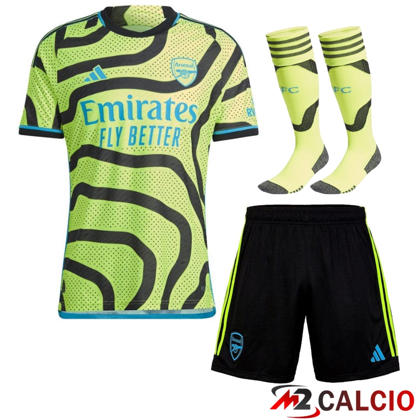 Maglie Calcio Personalizzate,Tute Calcio Squadre,Maglia Nazionale Italiana Calcio | Insieme Maglie Calcio FC Arsenal Seconda (Pantaloncini + Calzini) 2023/2024