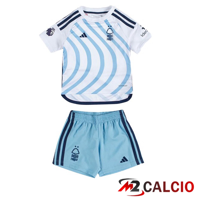 Maglie Calcio Personalizzate,Tute Calcio Squadre,Maglia Nazionale Italiana Calcio | Maglie Calcio Nottingham Forest Bambino Seconda Blu Bianco 2023/2024