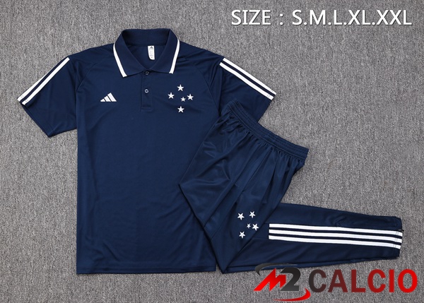 Maglia Polo Cruzeiro EC + Pantaloni Blu Reale 2023/2024