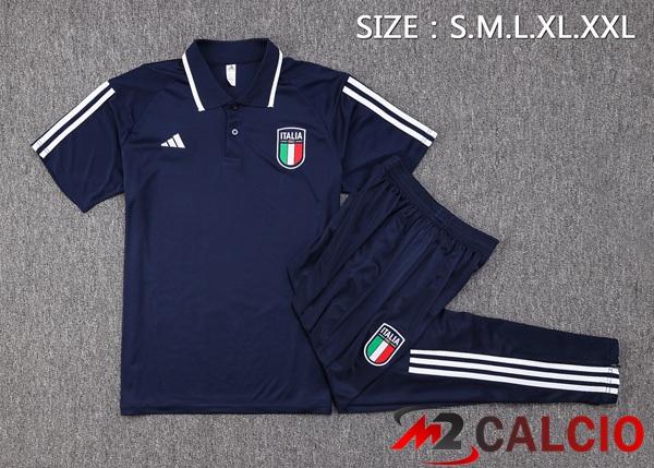 Maglia Polo Italia + Pantaloni Blu Reale 2023/2024