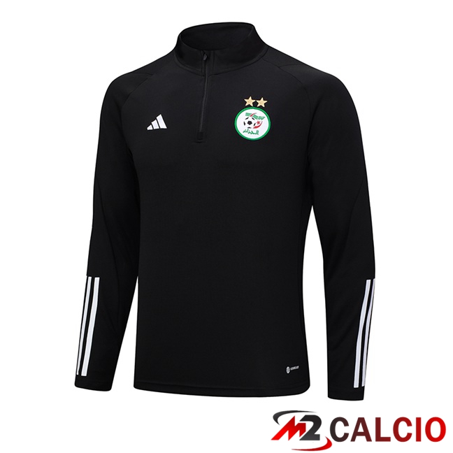 Maglie Calcio Personalizzate,Tute Calcio Squadre,Maglia Nazionale Italiana Calcio | Felpa Allenamento Algeria Nero 2023/2024