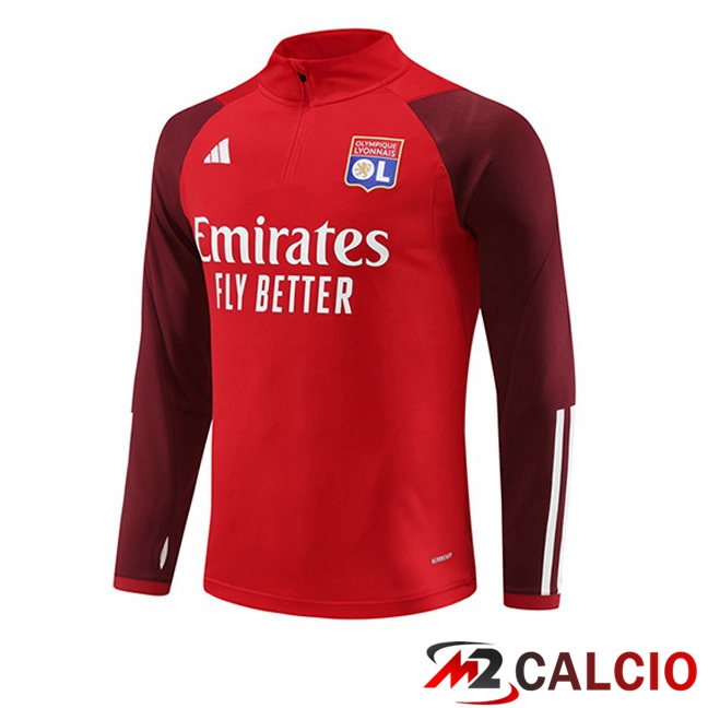 Maglie Calcio Personalizzate,Tute Calcio Squadre,Maglia Nazionale Italiana Calcio | Felpa Allenamento Lyon OL Rosso 2023/2024