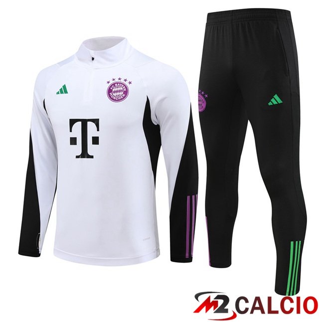 Maglie Calcio Personalizzate,Tute Calcio Squadre,Maglia Nazionale Italiana Calcio | Insieme Tuta Calcio Bayern Monaco Bianco 2023/2024