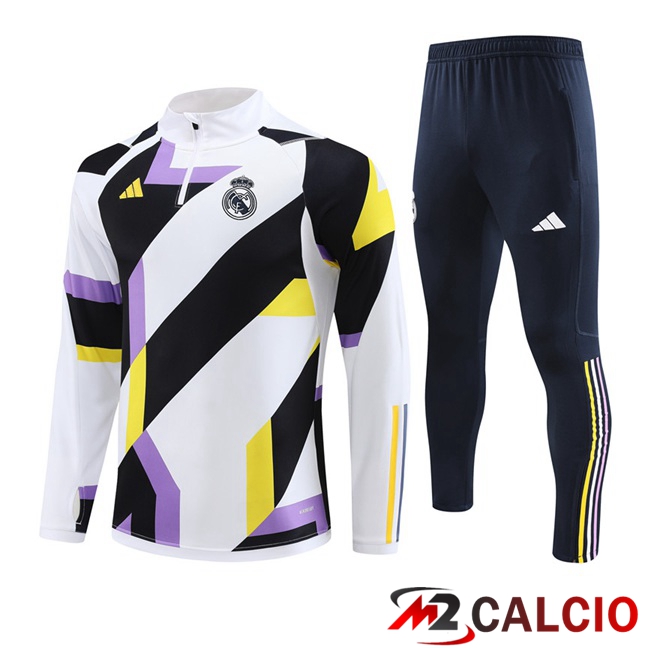 Maglie Calcio Personalizzate,Tute Calcio Squadre,Maglia Nazionale Italiana Calcio | Insieme Tuta Calcio Real Madrid Bianco 2023/2024