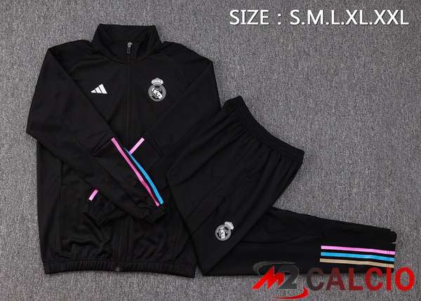 Insieme Tuta Calcio - Giacca Real Madrid Nero 2023/2024