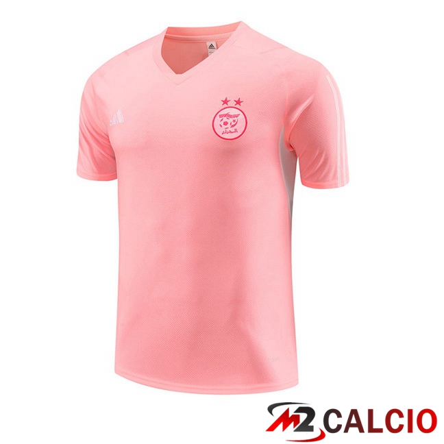 Maglie Calcio Personalizzate,Tute Calcio Squadre,Maglia Nazionale Italiana Calcio | T Shirt Allenamento Algeria Rosa 2023/2024