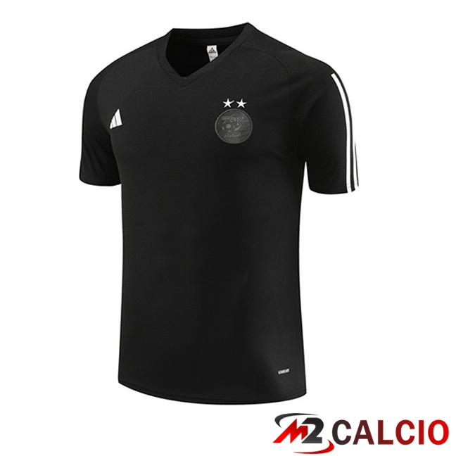 Maglie Calcio Personalizzate,Tute Calcio Squadre,Maglia Nazionale Italiana Calcio | T Shirt Allenamento Algeria Nero 2023/2024