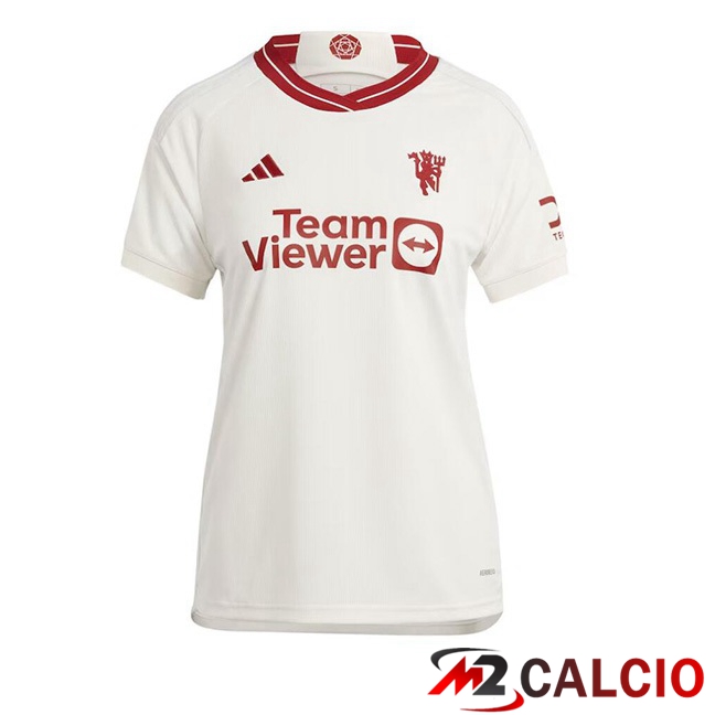 Maglie Calcio Personalizzate,Tute Calcio Squadre,Maglia Nazionale Italiana Calcio | Maglie Calcio Manchester United Donna Terza Bianco 2023/2024