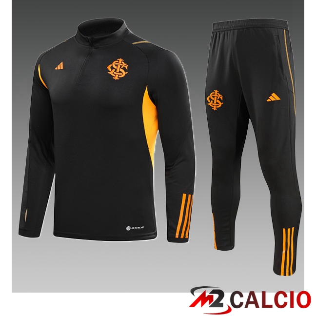 Maglie Calcio Personalizzate,Tute Calcio Squadre,Maglia Nazionale Italiana Calcio | Insieme Tuta Calcio SC Internacional Bambino Nero 2023/2024