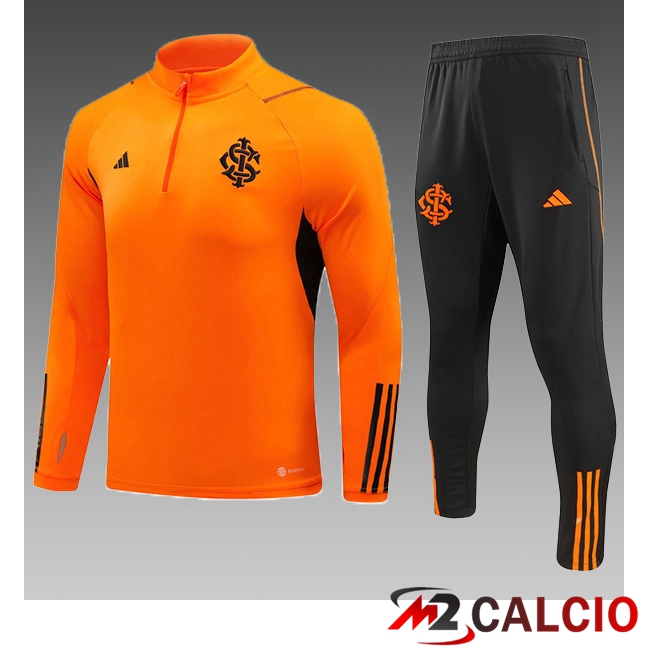 Maglie Calcio Personalizzate,Tute Calcio Squadre,Maglia Nazionale Italiana Calcio | Insieme Tuta Calcio SC Internacional Bambino Arancia 2023/2024