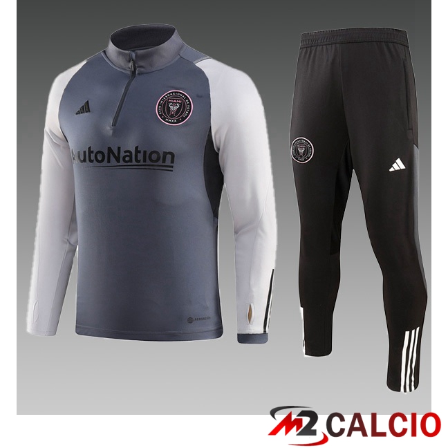 Maglie Calcio Personalizzate,Tute Calcio Squadre,Maglia Nazionale Italiana Calcio | Insieme Tuta Calcio Inter Miami CF Bambino Grigio 2023/2024