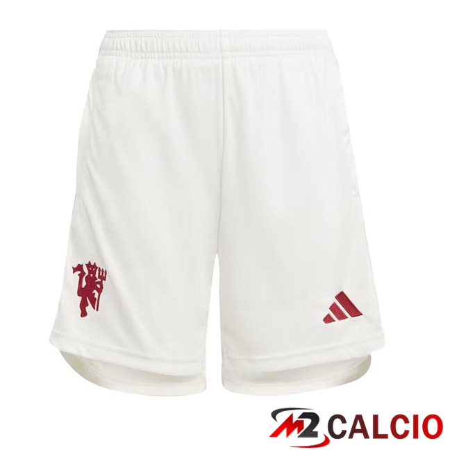 Maglie Calcio Personalizzate,Tute Calcio Squadre,Maglia Nazionale Italiana Calcio | Pantaloncini Calcio Manchester United Terza Bianco 2023/2024