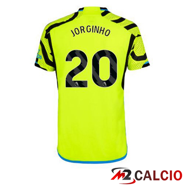 Maglie Calcio Personalizzate,Tute Calcio Squadre,Maglia Nazionale Italiana Calcio | Maglie Calcio Arsenal (JORGINHO 20) Seconda Verde 2023/2024
