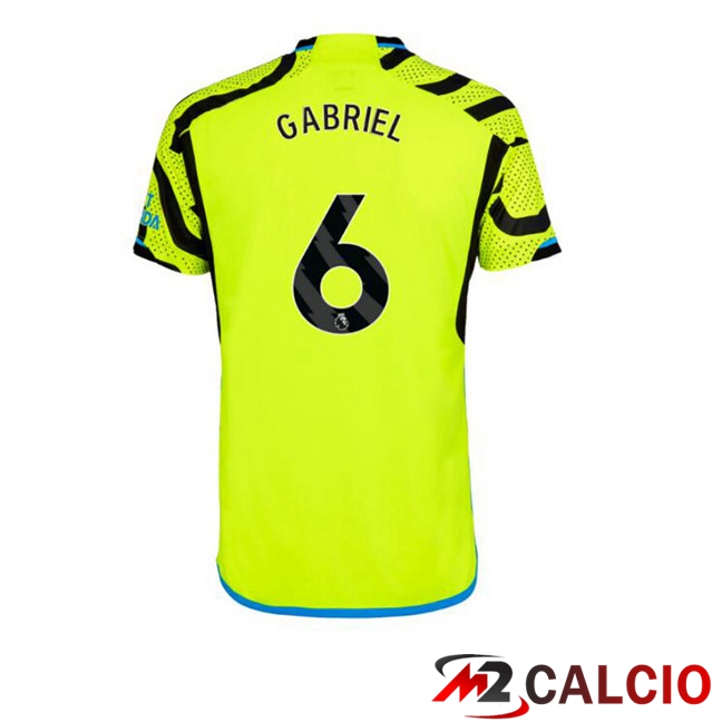 Maglie Calcio Personalizzate,Tute Calcio Squadre,Maglia Nazionale Italiana Calcio | Maglie Calcio Arsenal (GABRIEL 6) Seconda Verde 2023/2024