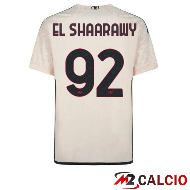 Maglie Calcio Personalizzate,Tute Calcio Squadre,Maglia Nazionale Italiana Calcio | Maglie Calcio AS Roma (EL SHAARAWY 92) Seconda Giallo 2023/2024