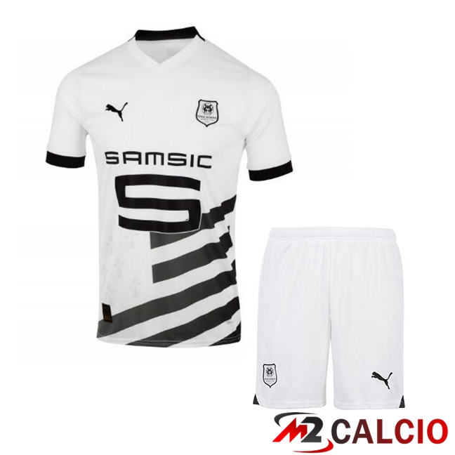 Maglie Calcio Personalizzate,Tute Calcio Squadre,Maglia Nazionale Italiana Calcio | Maglie Calcio Stade Rennais Bambino Seconda Bianco 2023/2024