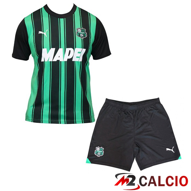 Maglie Calcio Personalizzate,Tute Calcio Squadre,Maglia Nazionale Italiana Calcio | Maglie Calcio US Sassuolo Bambino Prima Verde 2023/2024